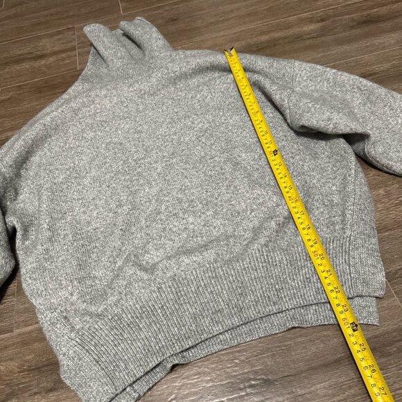 H&M oversized grey sweater turtleneck voluminous sleeves HM knit top m - Picture 3 of 11